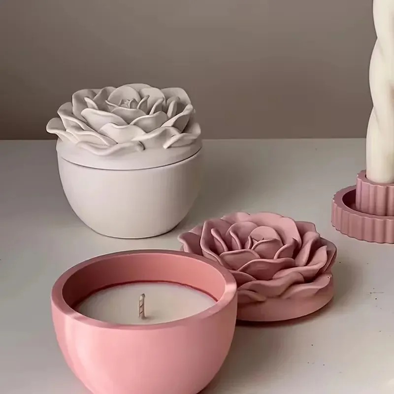 Candle Making Jars With Lids - top quality 3d rose flower candle