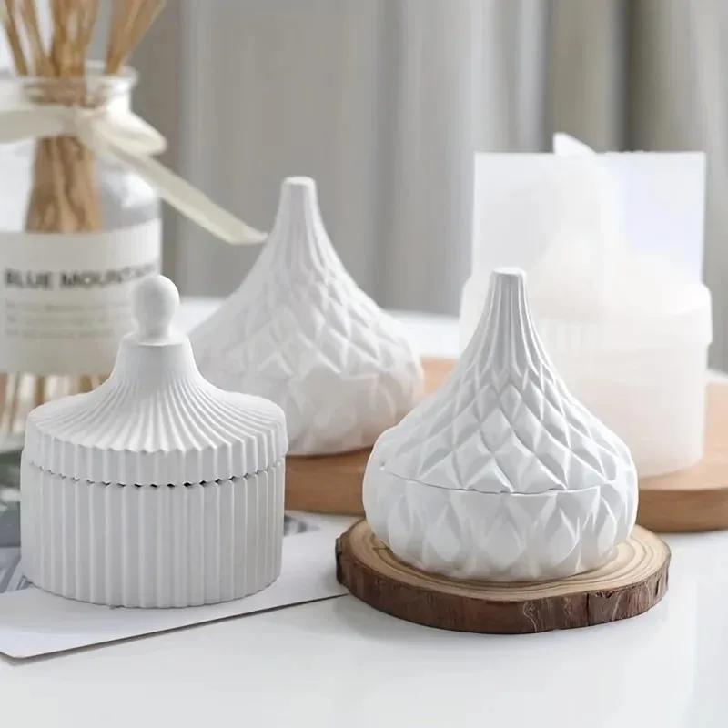 Candle Making Jars With Lids - 2pcs silicone candle jar mold with