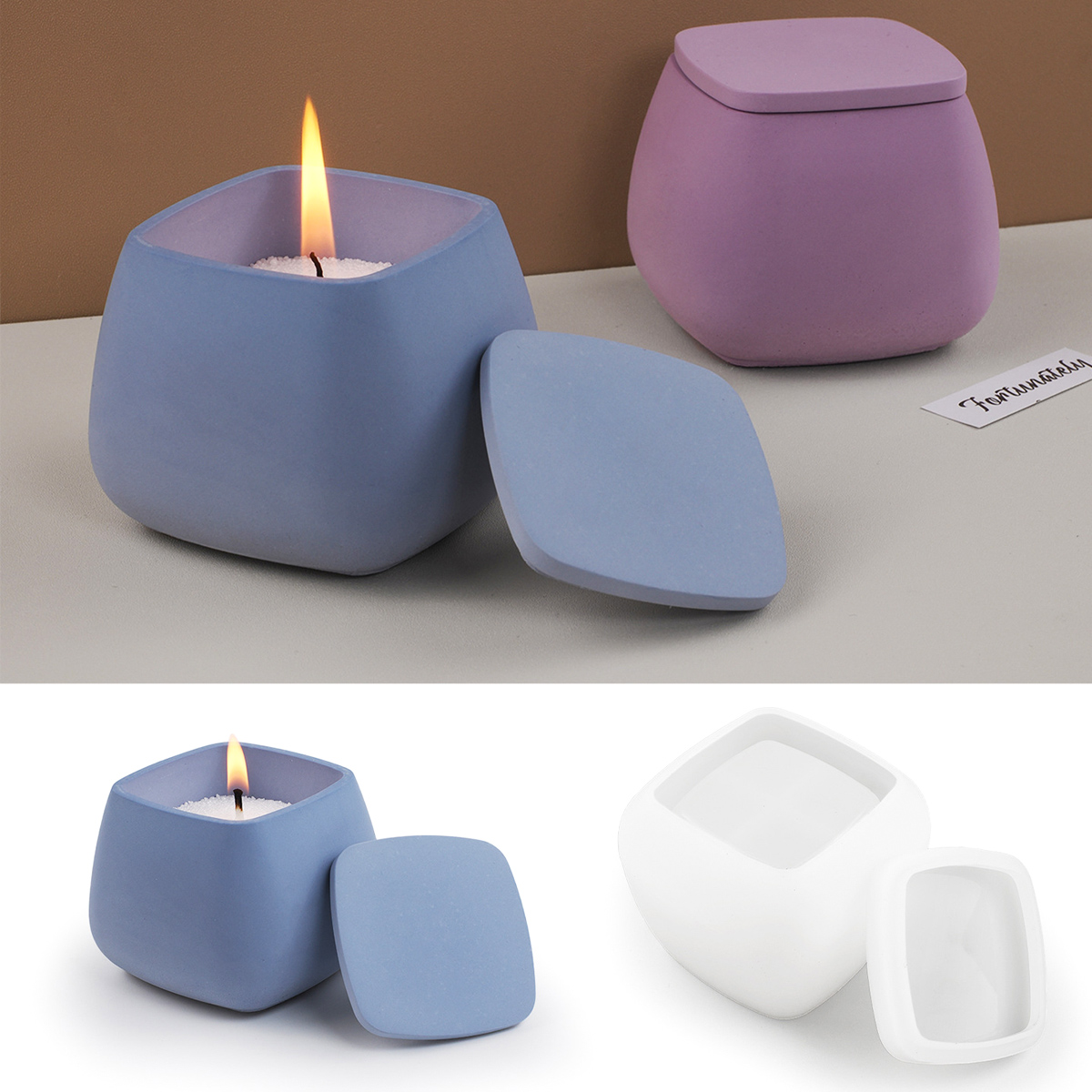 Square Candle Jar Silicone Mol - đánh giá và giá Candle Making Jars With Lids