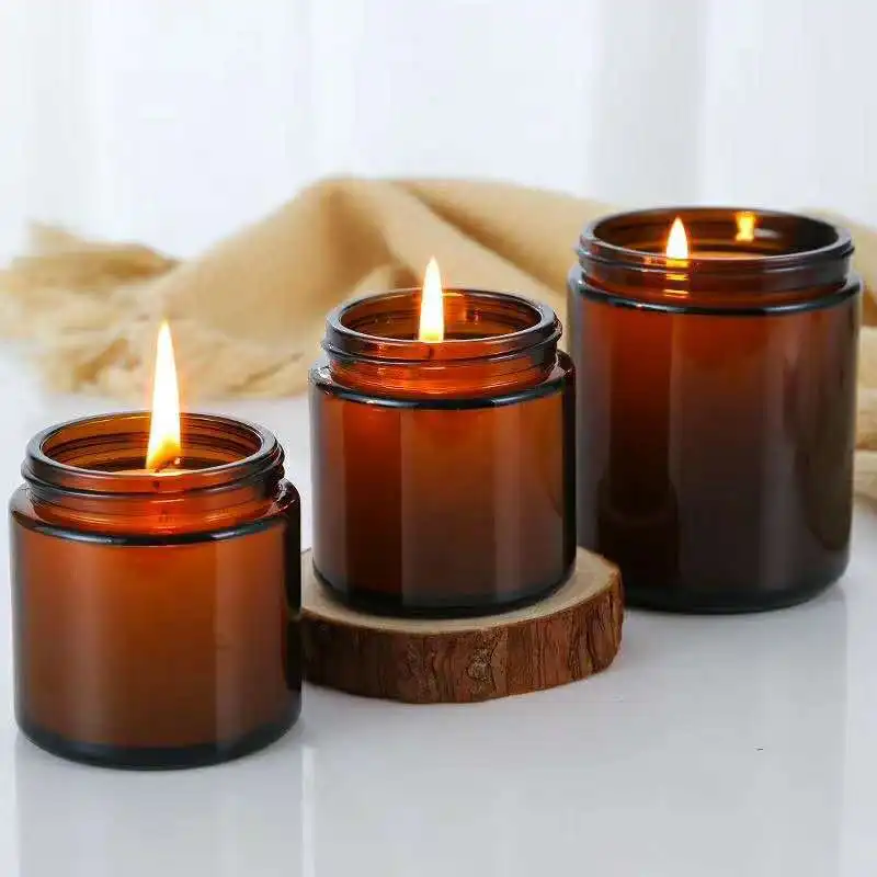 Glass Candle Jars, 4oz Amber R - đánh giá và giá Candle Making Jars With Lids