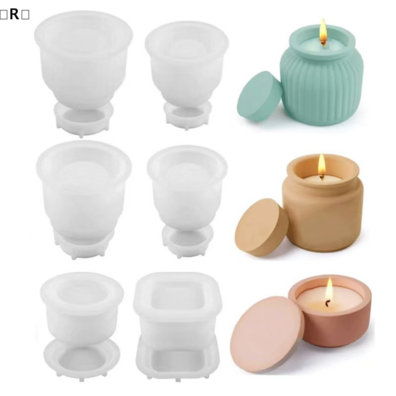 〔R〕1set DIY Candle Jar Silicon - đánh giá và giá Candle Making Jars With Lids