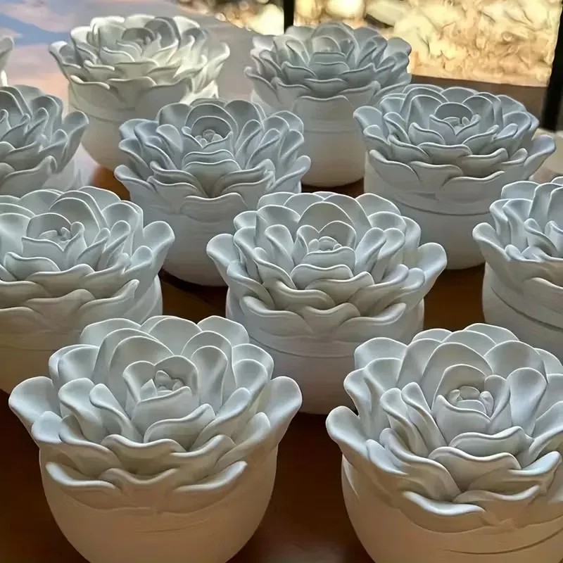 top quality 3d rose flower can - đánh giá và giá Candle Making Jars With Lids