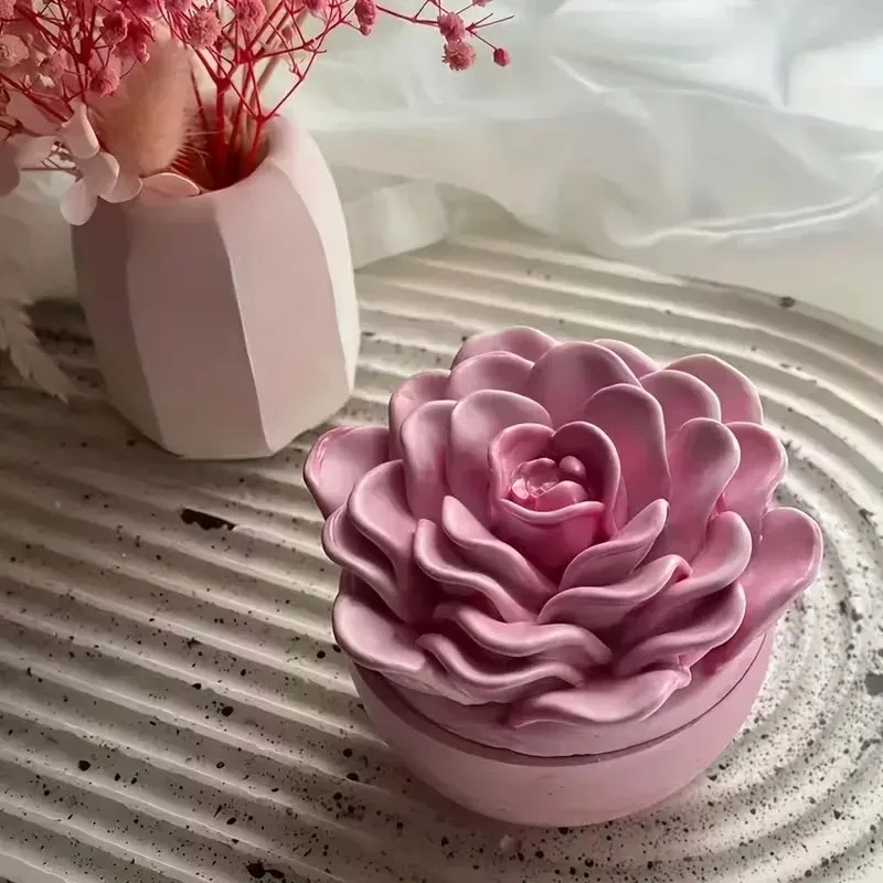 top quality 3d rose flower can - đánh giá và giá Candle Making Jars With Lids