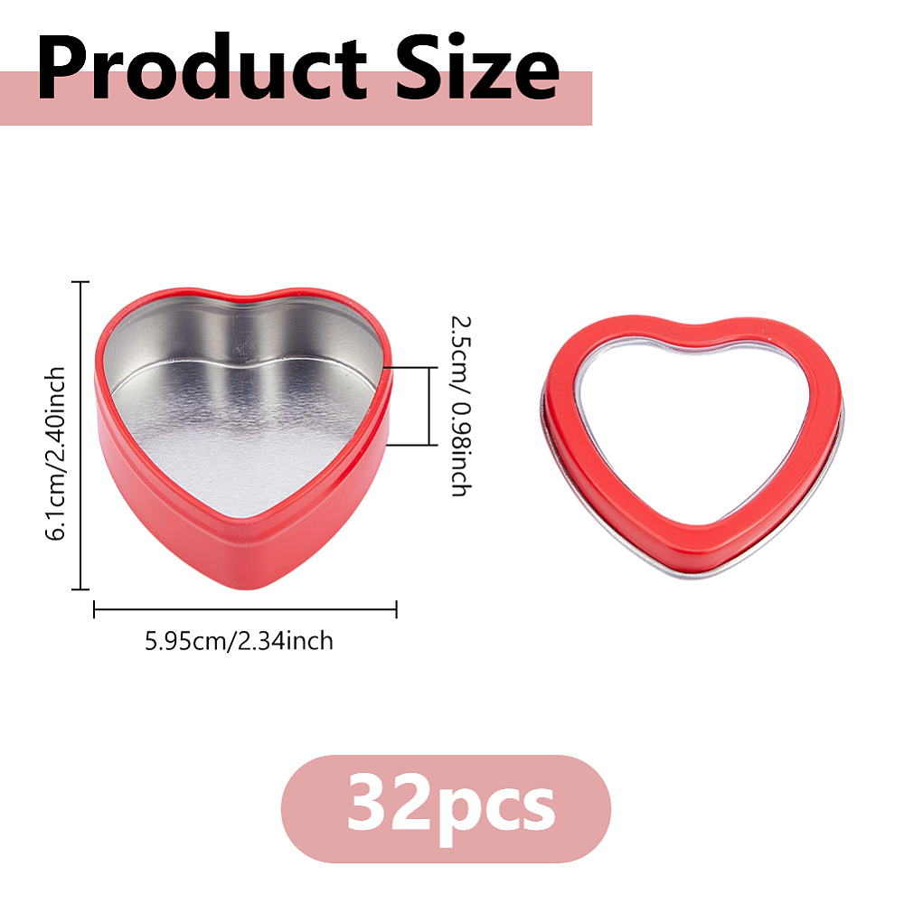 32Pcs 2 OZ Heart Shaped Metal  - đánh giá và giá Candle Making Jars With Lids