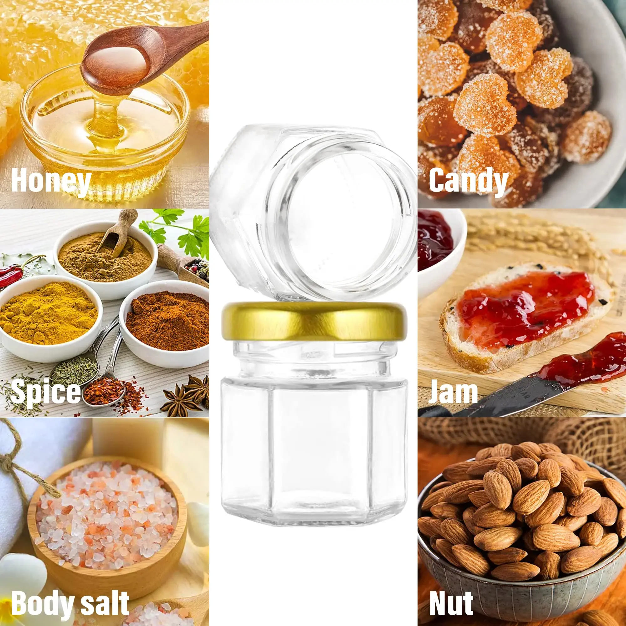1.5Oz Hexagon Mini Glass Honey - đánh giá và giá Candle Making Event