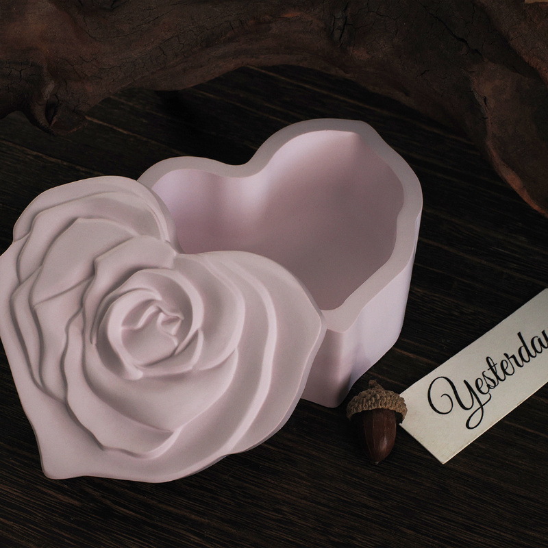 Heart Shape Rose Silicone Mold - đánh giá và giá Candle Making Jars With Lids