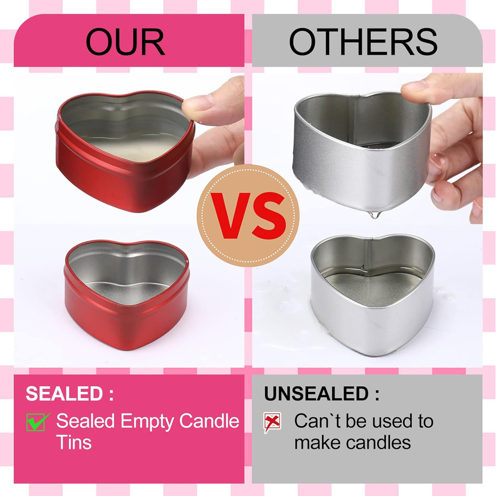 2 oz Heart Shaped Metal Tins w - đánh giá và giá Candle Making Jars With Lids